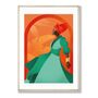 Woman In Green Illustrated Art Print, thumbnail 3 of 6