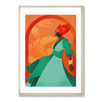 Woman In Green Illustrated Art Print, 3 of 6
