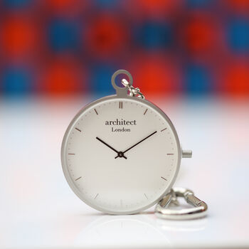 Modern Pocket Watch In Silver With Your Own Handwriting, 6 of 7