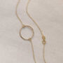 9ct Solid Gold Open Hammered Circle Pendant Necklace, thumbnail 2 of 4