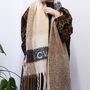 Personalised Chunky Knit Neutral Colour Blanket Scarf, thumbnail 1 of 12