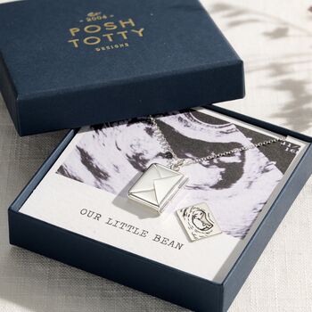 Personalised Baby Scan Envelope Necklace, 7 of 9