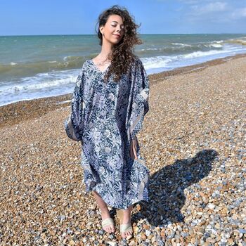 'Jessa' Black And Gold Floral Kaftan, 2 of 3