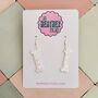 Bone Glitter Resin Earrings / Skeleton Lover Gift / Novelty Gothic Jewellery / Halloween Earrings / Horror Movie Lover, thumbnail 1 of 5