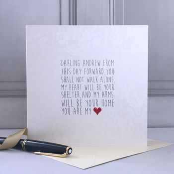 Husband Or Wife Poem Wedding Card, 3 of 5