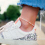 White Colourful Beaded Anklet, thumbnail 3 of 7