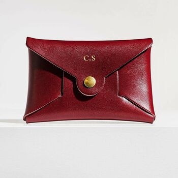 Personalised Burgundy Leather Card + Coin Purse, 4 of 5