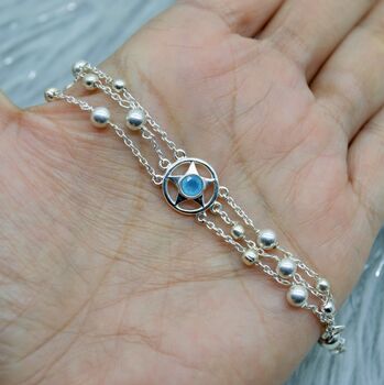Aqua Chalcedony / Opal Sterling Silver Bracelet, 8 of 12