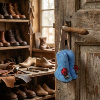 Handmade Felt Ladybird Wellington Boots, 3 of 3