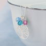 Sterling Silver Family Tree Birthstone Charm Necklace, thumbnail 2 of 7