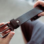 Men's Premium Leather Belt With Simple Stitch Detail, thumbnail 1 of 10