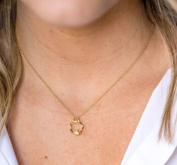 Moonstone Gold Vermeil Plated Necklace June Birthstone, 2 of 8