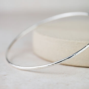 Sterling Silver Geo Circle Bangle, 3 of 4