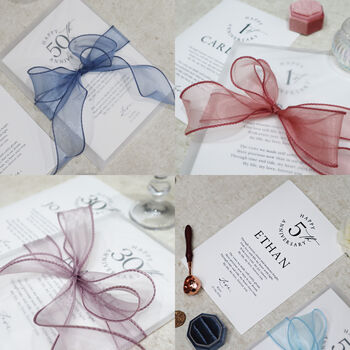 Luxury 50th Anniversary Card Personalised Wedding Anniversary Gift Husband And Wife, 7 of 9