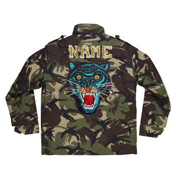 Blue Sequin Tiger Personalised Kids Camo Jacket, 5 of 8