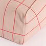 Vibes Armchair Beanbag Pink Red Grid, thumbnail 2 of 3