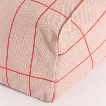 Vibes Armchair Beanbag Pink Red Grid, 2 of 3