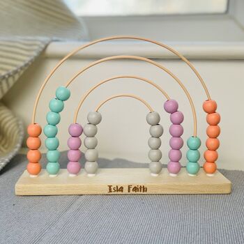 Personalised Rainbow Abacus Baby Toy, 5 of 7