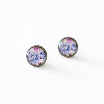 Violet Flower Earrings, 2 of 9