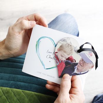Grandad Photo Removable Heart And Personalised Card, 5 of 6