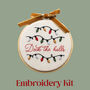 “Deck The Halls” With Christmas Lights Design Beginner Embroidery Kit, Hand Embroidery, thumbnail 1 of 7