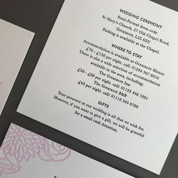 Letterpress Wedding Invitation: Botanica, 4 of 5