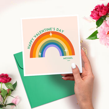 Personalised Rainbow Valentine's Card, 2 of 9