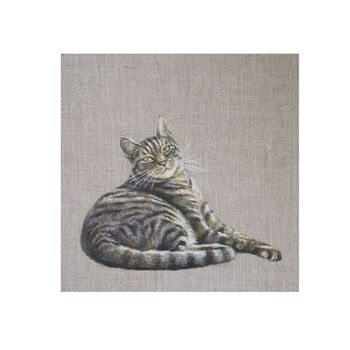 Custom Pet Portrait Painting On Linen Canvas Board, 11 of 12