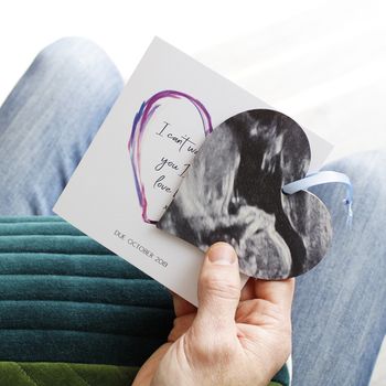 Baby Scan Photo Removable Heart And Personalised Card, 7 of 7