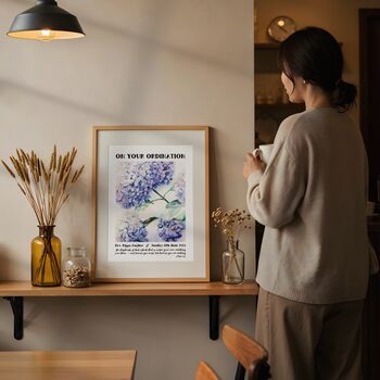 Personalised Ordination Flowers Print Ordination Gift, 3 of 10