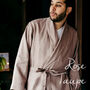 Navy Linen Robe For Men, thumbnail 7 of 12
