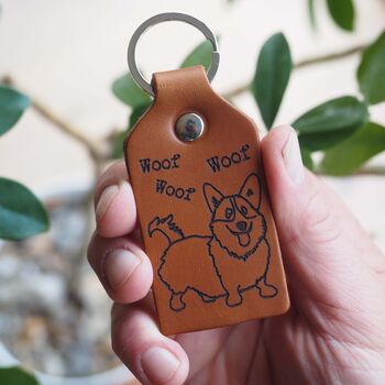 Dog Breed Leather Keyfob With Personalised Message, 3 of 6