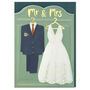 'Mr And Mrs' Wedding Outfits Wedding Card, thumbnail 1 of 2