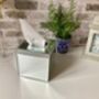 Diamante Mirrored Glass Tissue Box Holder – 15cm Cube, thumbnail 2 of 9