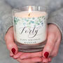 Eucalyptus Themed 40th Birthday Personalised Candle, thumbnail 1 of 3