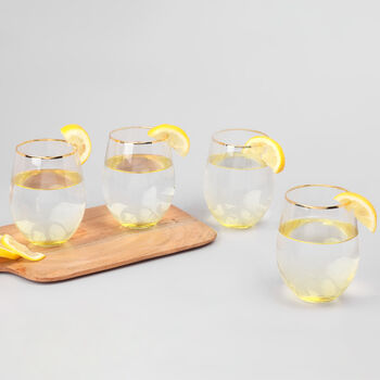 G Decor Set Of Four Lazaro Yellow Ombre Tumbler Glasses, 2 of 8