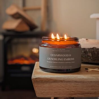 Cedarwood And Crackling Embers Candle, 3 of 4