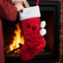 Personalised Santa Paws Christmas Red Stocking, thumbnail 1 of 4