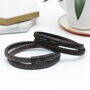 Personalised Men's Ruthenium Clasp Wrap Bracelet, thumbnail 3 of 6