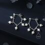 Sterling Silver Genuine Pearl And Chain Jacket Earrings In Sterling Silver, thumbnail 3 of 11