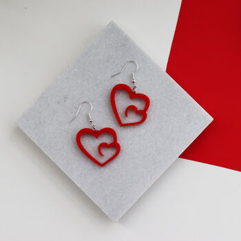 Love Heart Swirl Acrylic Earrings, 5 of 8