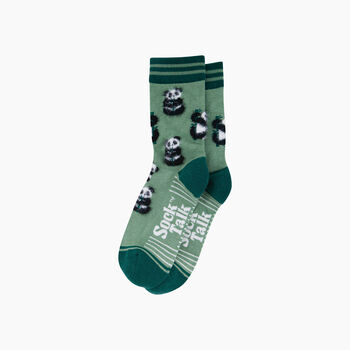 Panda Fluffy Bamboo Socks In Green, 4 of 4