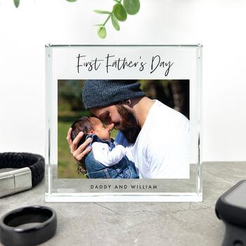 Personalised First Father's Day Photo Glass Token, 2 of 7