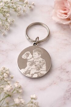 Actual Photo Keyring With White Engraving, 2 of 2