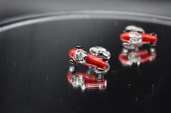 Red Vintage Car Cufflinks 316 L Stainless Steel Classic Racing Men Gift, 5 of 5