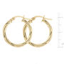 Yellow Gold Swirl Hoop Creole Earrings, thumbnail 3 of 5