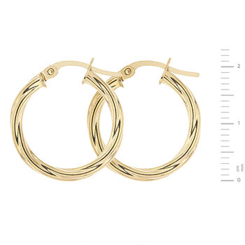 Yellow Gold Swirl Hoop Creole Earrings, 3 of 5