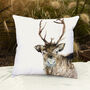 Inky Reindeer Outdoor Cushion For Garden Furniture, thumbnail 1 of 8