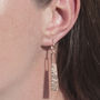 Textured Bar Rose/Gold Plated Silver Drop Earrings, thumbnail 1 of 2