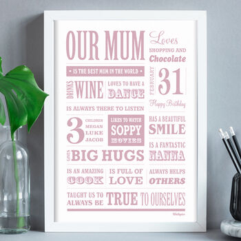Personalised Mum Memory Word Art Print, 2 of 5